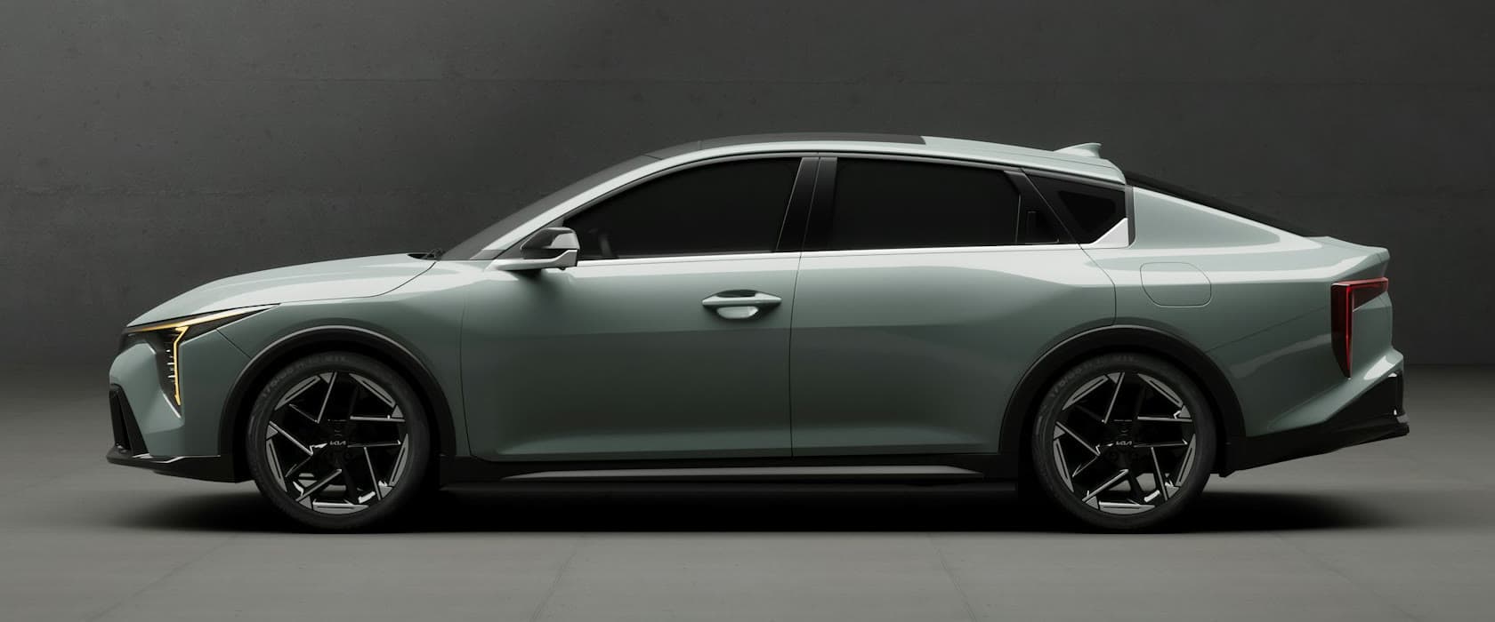 Side view of a sedan showing its windows